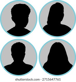 Generic User Profile Avatars Silhouettes Collection