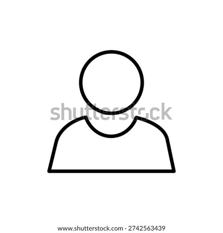Generic user profile or person icon, a simple outline avatar symbol for web interfaces, applications, social media, and account logins. Ideal for default user images or placeholders.