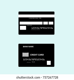 A generic vector image of a Credit Card. (Front and Back)