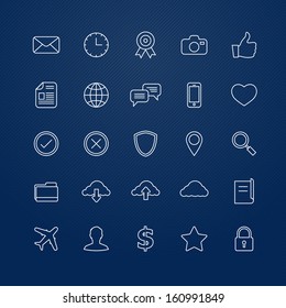 Generic vector thin line symbol icon on dark blue background