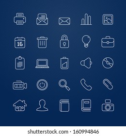 Generic vector thin line symbol icon on dark blue background