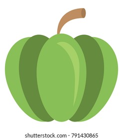 A generic vegetable, capcicum flat design icon,
