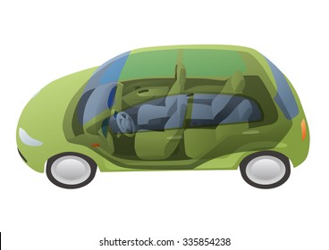 generic vehicle body and interior, vector illustration