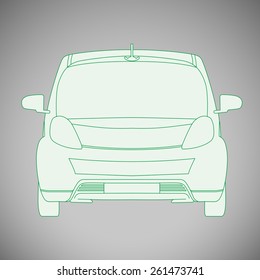 Generic vehicle line drawing illustration