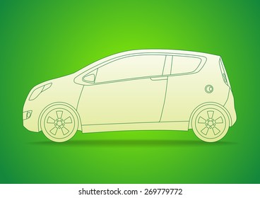 Generic vehicle line drawing illustration