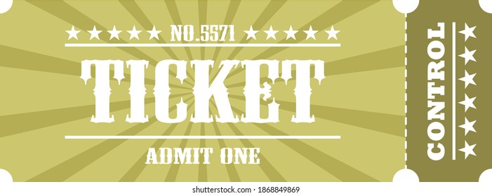 Generic vintage admit one ticket close up