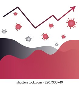 Generic virus case number chart vector illustration graphic background