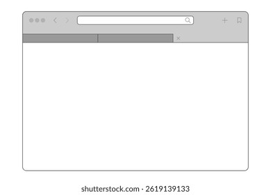Generic web browser interface with tabs and URL bar with copy space vector