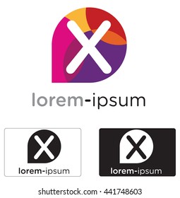 Generic X letter logo concept,symbol illustration icon.