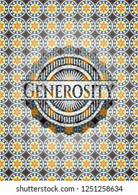 Generosity arabesque style emblem. arabic decoration.