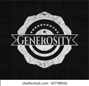 Emblema de tiza de generosidad escrito en una pizarra