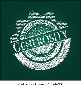 Generosity chalkboard emblem on black board