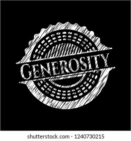 Generosity chalkboard emblem written on a blackboard