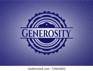 Generosity emblem with jean background