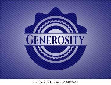 Generosity emblem with jean background