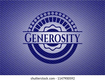 Generosity emblem with jean texture