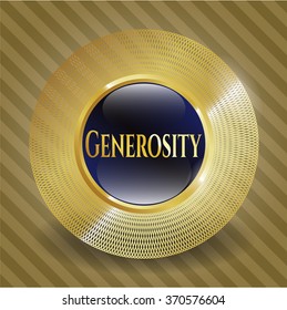 Emblema brillante de oro de generosidad