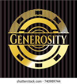 Generosity golden emblem or badge