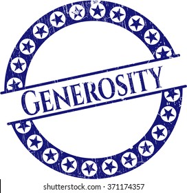 Generosity grunge style stamp