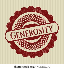 Generosity grunge style stamp