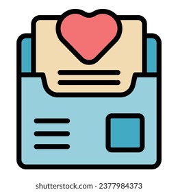 vector de contorno de icono de letra de generosidad. Caridad voluntaria. Colores sociales de equipo