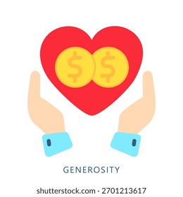 Generosity Mini Illustration Icon. Use For Modern Concept, Print, Ui, Ux Kit, Web And App Development. Vector Related To Business Finance, Management And More