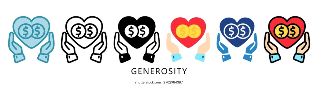 Generosity Mini Illustration Icon. Use For Modern Concept, Print, Ui, Ux Kit, Web And App Development. Vector Related To Business Finance, Management And More