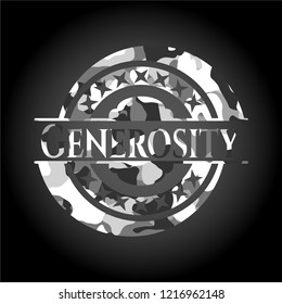 Generosity on grey camo pattern