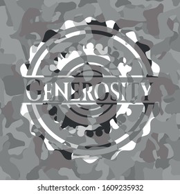 Generosity on grey camo texture