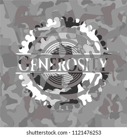 Generosity on grey camouflaged pattern