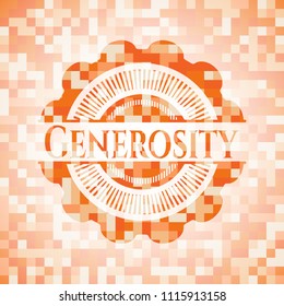 Generosity orange mosaic emblem
