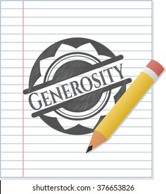Generosity penciled on notebook paper