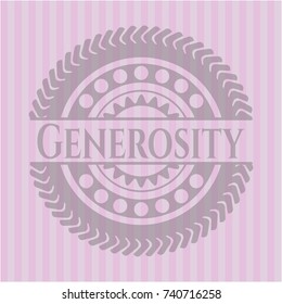 Generosity realistic pink emblem