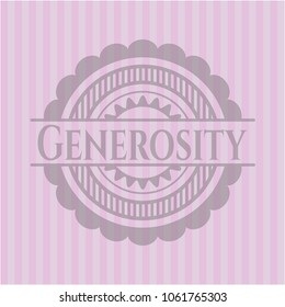 Generosity retro pink emblem