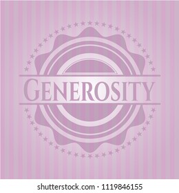 Generosity retro style pink emblem