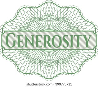 Generosity rosette or money style emblem