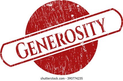 Generosity rubber grunge stamp