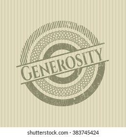 Generosity rubber seal with grunge texture