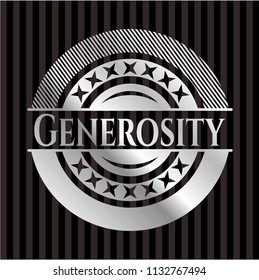 Generosity silvery shiny emblem