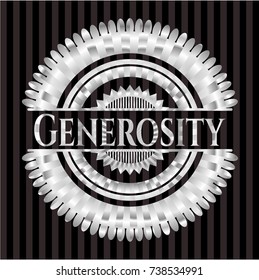 Generosity silvery shiny emblem