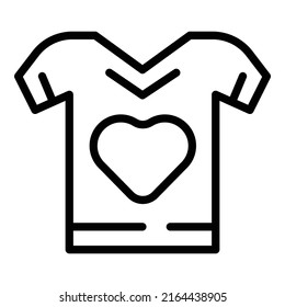 vector de contorno de icono de la camiseta de generosidad. Sangre. Regalo social