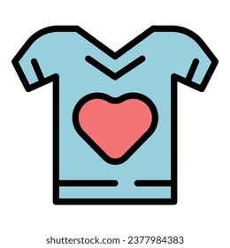 Generosity tshirt icon outline vector. Blood person. Social give color flat