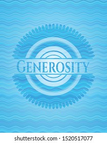 Generosity water representation emblem background. Vector Illustration. Detailed.
