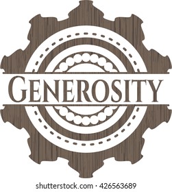 Emblema de madera de generosidad