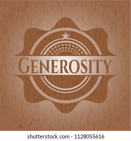 Generosity wood emblem. Vintage.