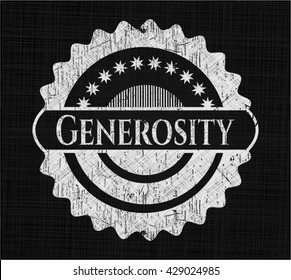 Generosity written with chalkboard texture