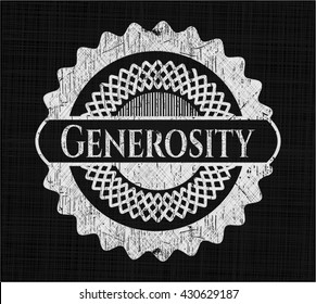 Generosity written with chalkboard texture
