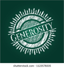 Generosity written on a blackboard