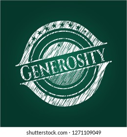 Generosity written on a blackboard
