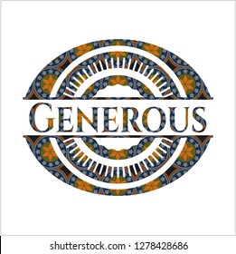 Generous arabesque badge. arabic decoration.